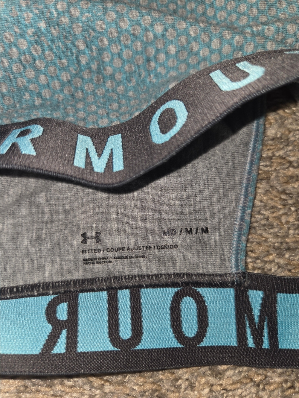 Under Armour Teal Heather Cross-Back Sports Bra Size Medium - Picture 3 of 3
